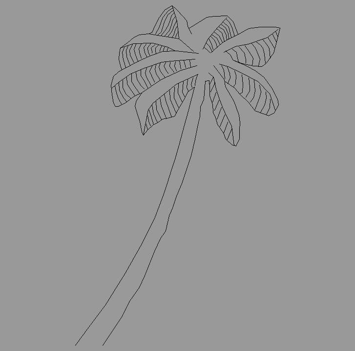 Bloque Autocad Vista de Palmera 06 en Alzado